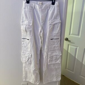 Alice + Olivia White Cargo Pants Relaxed Fit